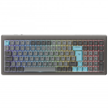 Ducky Cushion 98 Gaming πληκτρολόγιο, 96%, DE Layout (ISO), Shush Green Switches - Nickel (DKCUS2598-DDDEPHCC3H1)
