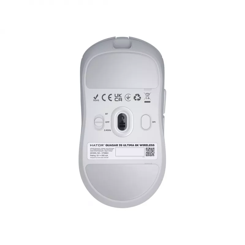Hator Quasar 3S Ultima Wireless Gaming ποντίκι, λευκό (HTM661)