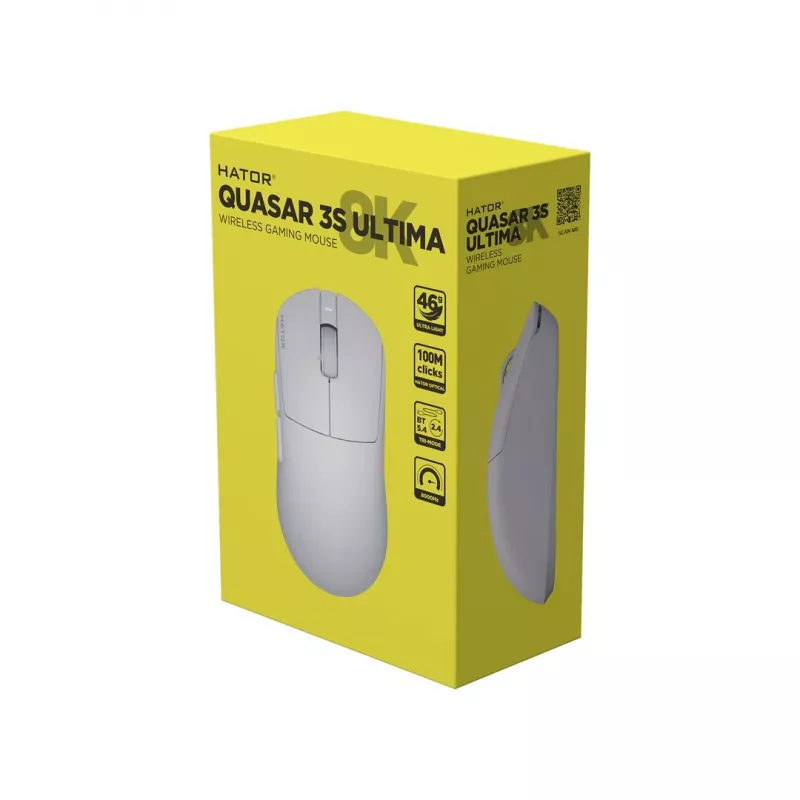 Hator Quasar 3S Ultima Wireless Gaming ποντίκι, λευκό (HTM661)