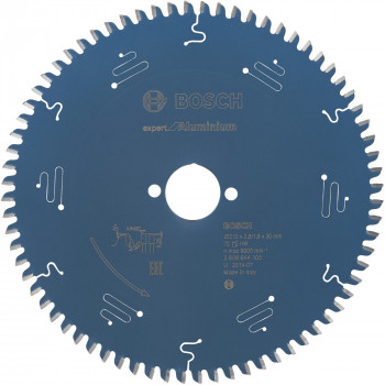 Bosch Δίσκος Κοπής Expert for Aluminium Ø 210 mm, 72 Δόντια, Οπή 30 mm (2608644105)
