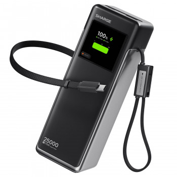 SHARGE HyperTower 170 powerbank, 25.000 mAh, 170 W, 4-in-1, μαύρο