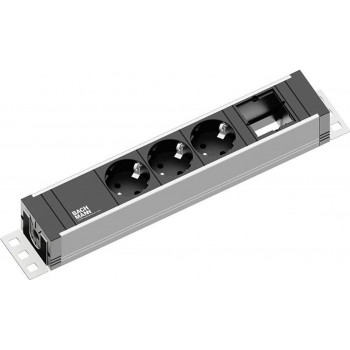 Bachmann UNIVERSAL Καλώδιο επέκτασης, 3 υποδοχές, 3 m, Μαύρο / Ασημί-Ανθρακί (922.0111)