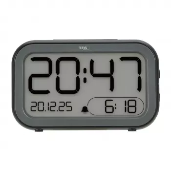 TFA Dostmann Bingo Hybrid ψηφιακό ξυπνητήρι, οθόνη LCD/LED, Μαύρο/Ανθρακί, 60.2048.01
