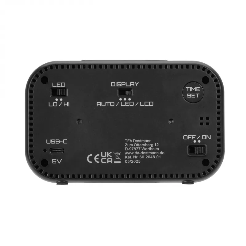 TFA Dostmann Bingo Hybrid ψηφιακό ξυπνητήρι, οθόνη LCD/LED, Μαύρο/Ανθρακί, 60.2048.01