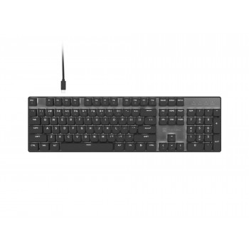 Natec Amberjack Ενσύρματο πληκτρολόγιο, US-Layout, Γραμμικά Hot-Swap-Switches, Λευκός οπίσθιος φωτισμός, Anti-Ghosting, Καταγραφή macro, Μαύρο/Γκρι (NKL-2391)