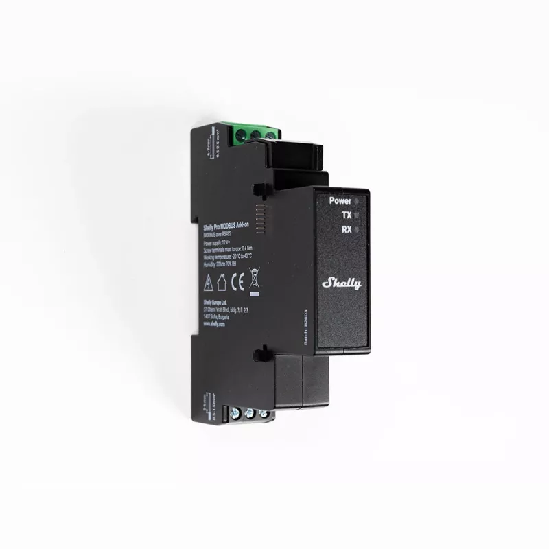Shelly Pro Modbus Add-on RS485, αξεσουάρ ράγας DIN