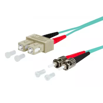 Metz OpDAT Καλώδιο δικτύου οπτικών ινών SC-Duplex σε 2x ST, OM3, 2 m, aqua