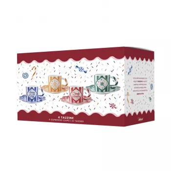 Bialetti Candyland Σετ 4 φλιτζανιών με πιατάκια 80 ml