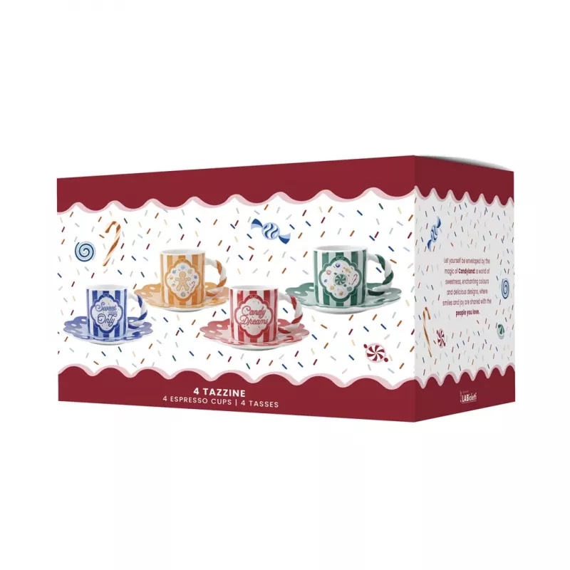 Bialetti Candyland Σετ 4 φλιτζανιών με πιατάκια 80 ml