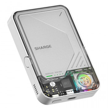 SHARGE ICEMAG 2 Powerbank, 10000 mAh, 15 W Qi2, 30 W USB-C, Διαφανές