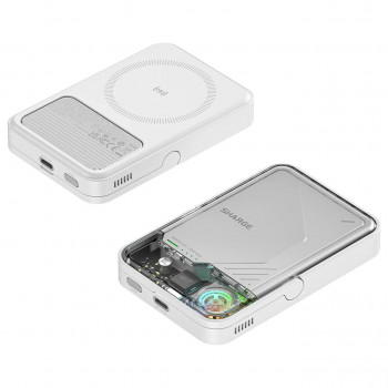 SHARGE ICEMAG 2 Powerbank, 10000 mAh, 15 W Qi2, 30 W USB-C, Διαφανές