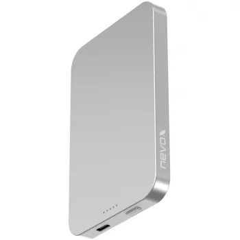 Nevox Μαγνητικό ασύρματο powerbank Qi2, 5000 mAh, ασημί/λευκό