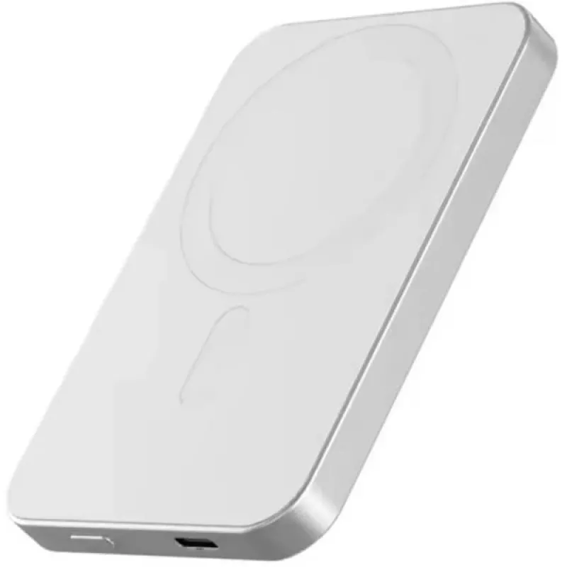Nevox Μαγνητικό ασύρματο powerbank Qi2, 5000 mAh, ασημί/λευκό