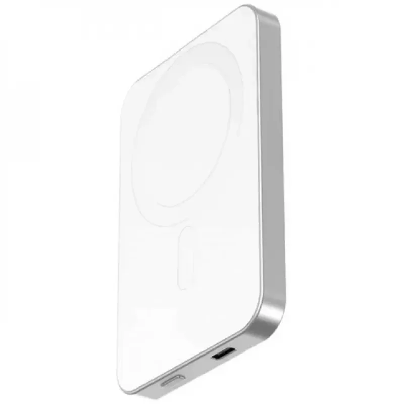 Nevox Μαγνητικό ασύρματο powerbank Qi2, 5000 mAh, ασημί/λευκό