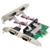 InLine® Κάρτα διασύνδεσης PCIe x1, 4x RS-232, Low Profile