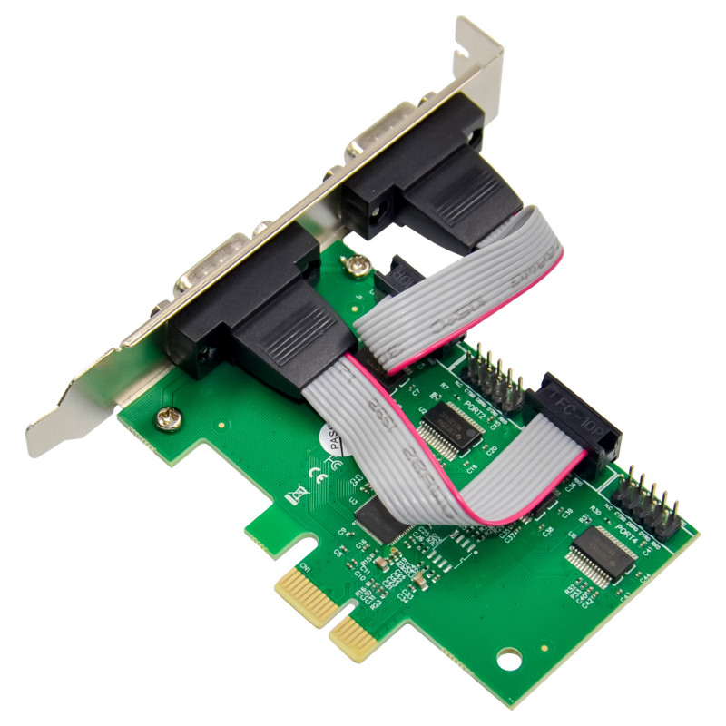 InLine® Κάρτα διασύνδεσης PCIe x1, 4x RS-232, Low Profile