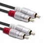Qoltec 2x βύσμα RCA σε 2x βύσμα RCA καλώδιο ήχου, 0,5 m, μαύρο (52335)
