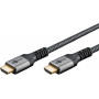 Goobay Soft Ultra High Speed καλώδιο HDMI, 0,5 m, μαύρο/ασημί (80731)