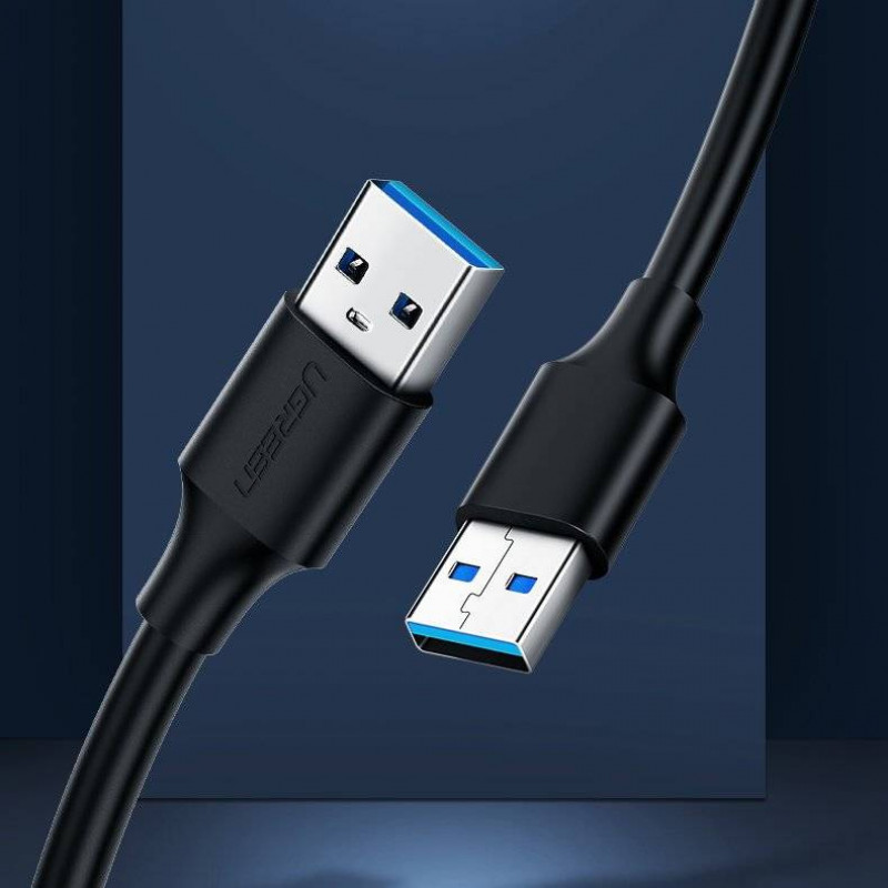 Ugreen US102 καλώδιο USB 2.0 βύσμα σε βύσμα, 0,5 m, μαύρο
