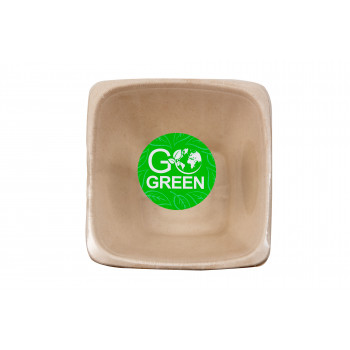 Gogreen Κομποστοποιήσιμα μπολ από ζαχαροκάλαμο 1300 ml, τετράγωνα, 5 τεμ.