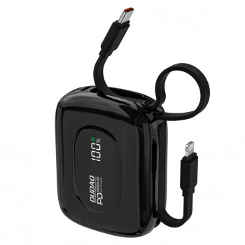 Dudao K32 Powerbank 22,5 W 10000 mAh με ενσωματωμένο καλώδιο USB-C/Lightning – Μαύρο