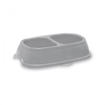 Stefanplast Break 13 Ταΐστρα για κατοικίδια 0,2+0,2 l, 21x13x5 cm, ασορτί γκρι/μπλε