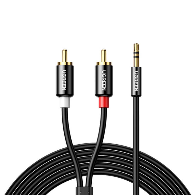UGREEN AV116 καλώδιο ήχου RCA σε AUX 3,5mm 1m – μαύρο