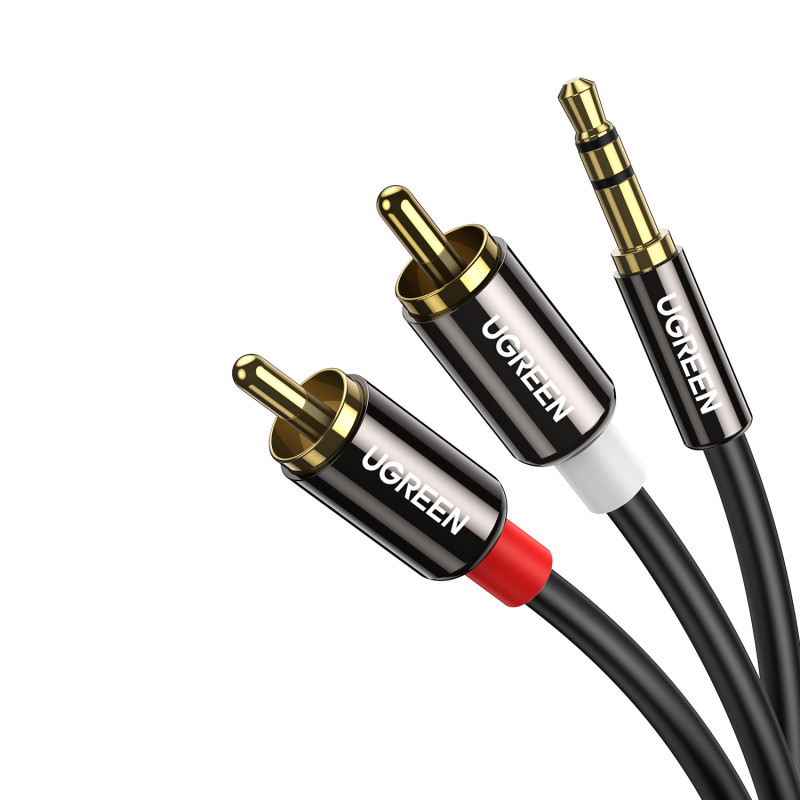 UGREEN AV116 καλώδιο ήχου RCA σε AUX 3,5mm 1m – μαύρο