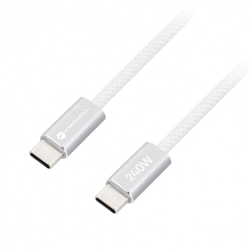 Forcell καλώδιο USB USB-C σε USB-C, 2 m, 240 W, λευκό