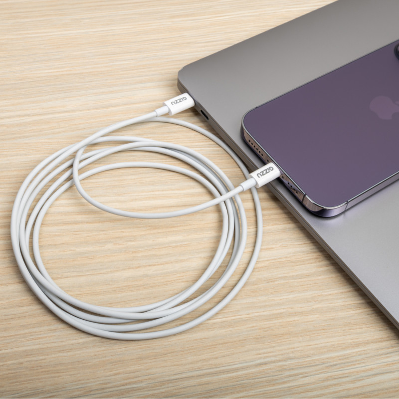 Gizzu καλώδιο USB-C σε Lightning, 1,8 m, 27 W PD, λευκό (GCPU2L18)