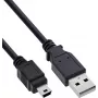 InLine Καλώδιο USB 2.0 USB-A σε Mini-USB, 1 m, Μαύρο