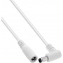 InLine® Καλώδιο Επέκτασης DC, γωνιακό βύσμα αρσενικό, 5,5 x 2,1 mm, λευκό, 0,2 m