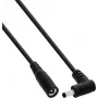 InLine® Καλώδιο Επέκτασης DC, γωνιακό βύσμα αρσενικό, 4,0 x 1,7 mm, μαύρο, 0,2 m