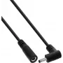 InLine® Καλώδιο Επέκτασης DC, γωνιακό βύσμα αρσενικό, 3,5 x 1,35 mm, μαύρο, 0,2 m