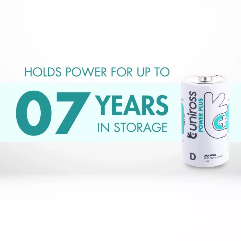 Uniross Power Plus D / LR20 Αλκαλικές μπαταρίες, 2 τεμ.