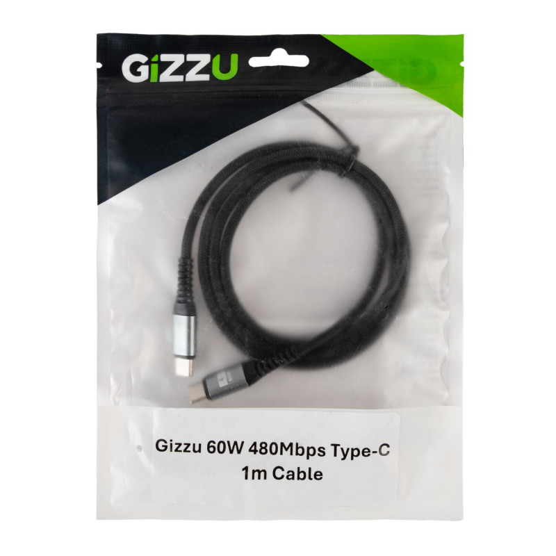 Gizzu Καλώδιο USB-C σε USB-C 60W 480Mbps, 1 m