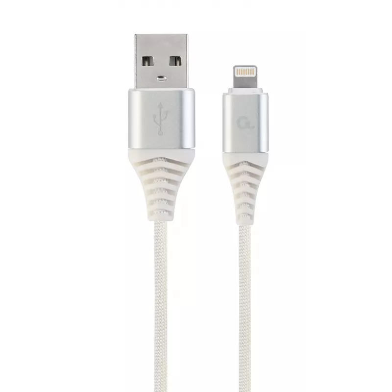 Gembird Καλώδιο USB 2.0 σε Lightning (8-Pin) με υφασμάτινη επένδυση, 2 m, λευκό