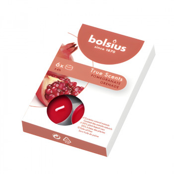 Bolsius True Scents αρωματικά ρεσώ, ρόδι, 6 τεμ.