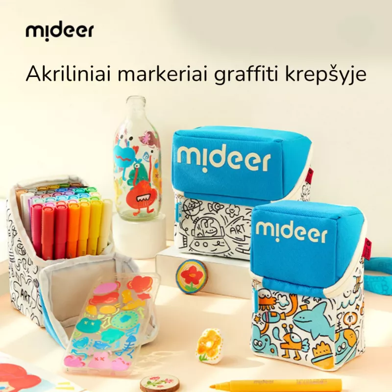 mideer Μαρκαδόροι ακρυλικού σε θήκη, 60 χρώματα