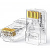 UGREEN Cat6 RJ45 αρθρωτό βύσμα (50 τεμ.)–διαφανές με χρυσές επαφές