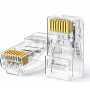 UGREEN Cat6 RJ45 αρθρωτό βύσμα (50 τεμ.)–διαφανές με χρυσές επαφές