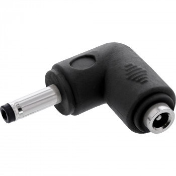 InLine® προσαρμογέας DC, 4,0 x 1,7 mm, βύσμα αρσενικό/υποδοχή θηλυκή, γωνιακός, μαύρος