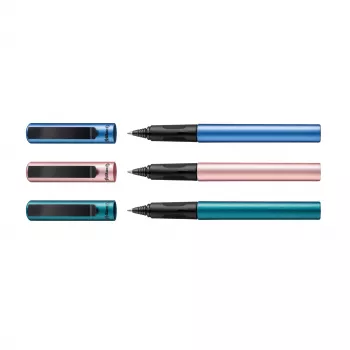 Pelikan Pina Colada στυλό rollerball, συσκευασία 12 τεμ., μεταλλικό σώμα και καπάκι, μαύρο (605502)