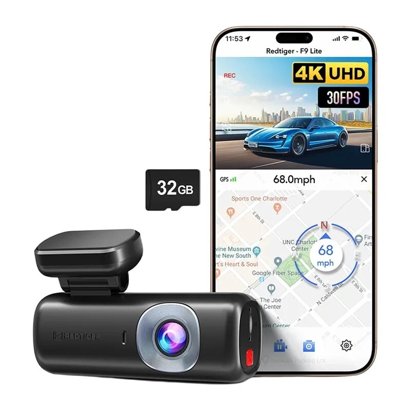 REDTIGER F9 Lite 4K κάμερα αυτοκινήτου, 32GB