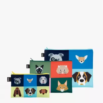 LOQI Stephen Cheetham σετ τσαντών – Dogs & Cats (3 τεμ.)