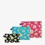 LOQI σετ τσαντών – Flowers μαύρο, Aquarius, Raspberry (3 τεμ.)