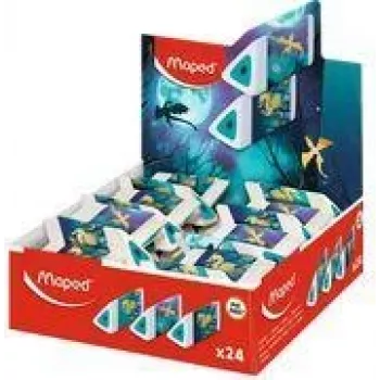 Maped Pyramide DRAGON Γόμα από πλαστικό, λευκή, τριγωνική, χωρίς φθαλικές ενώσεις και PVC, συσκευασία 24 τεμ. (119527)