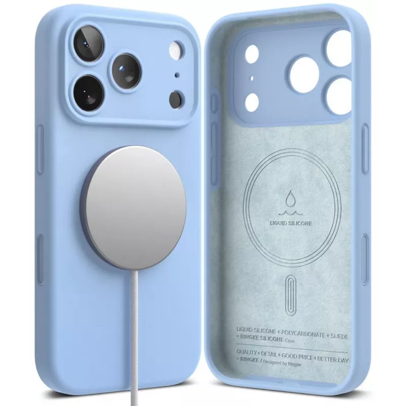 Ringke Σιλικόνης Μαγνητική Θήκη MagSafe για iPhone 18 Pro Max, γαλάζια
