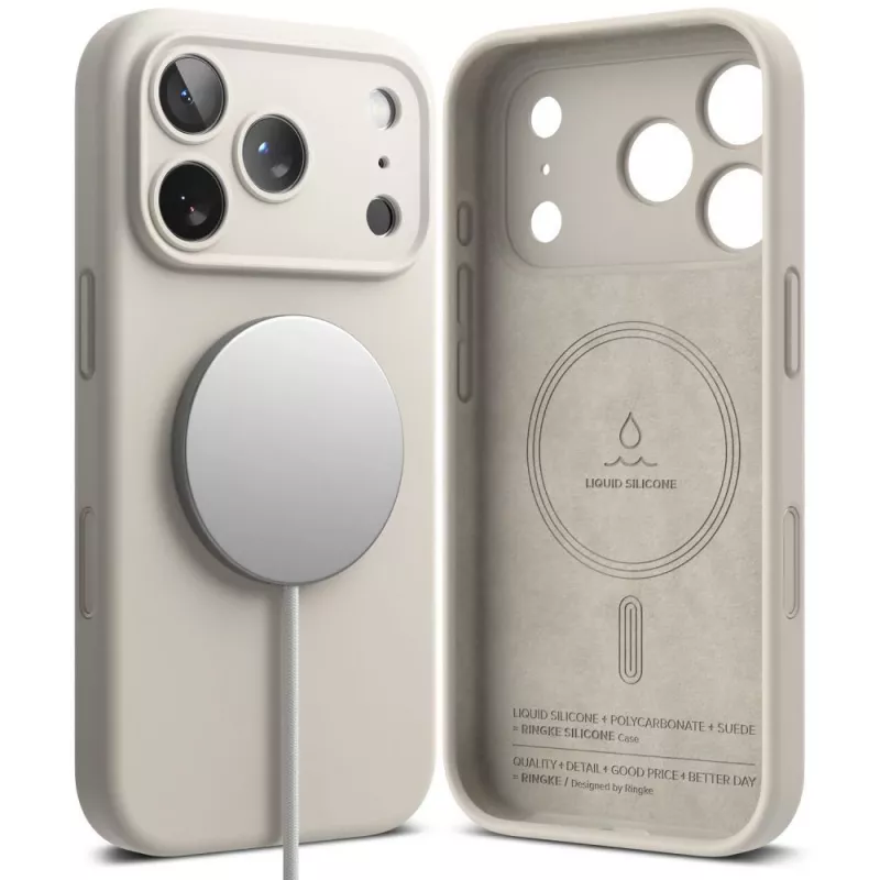 Ringke Σιλικόνης Μαγνητική Θήκη MagSafe για iPhone 18 Pro Max, Stone