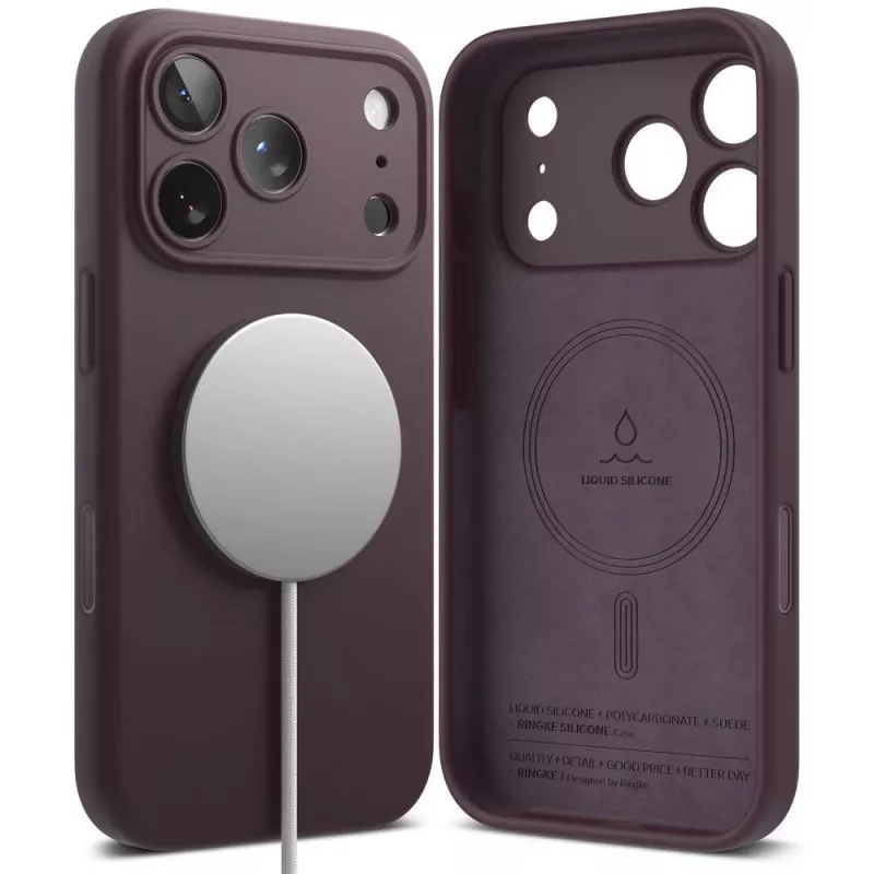 Ringke Σιλικόνης Μαγνητική Θήκη MagSafe για iPhone 18 Pro Max, βυσσινί